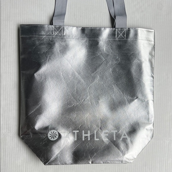 Athleta Handbags - Athleta Metallic Silver Tote Bag